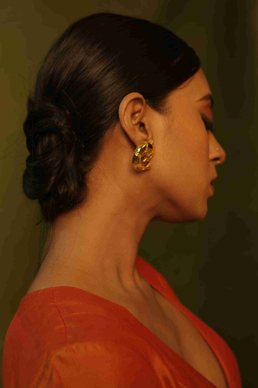gold plated earrings for men online