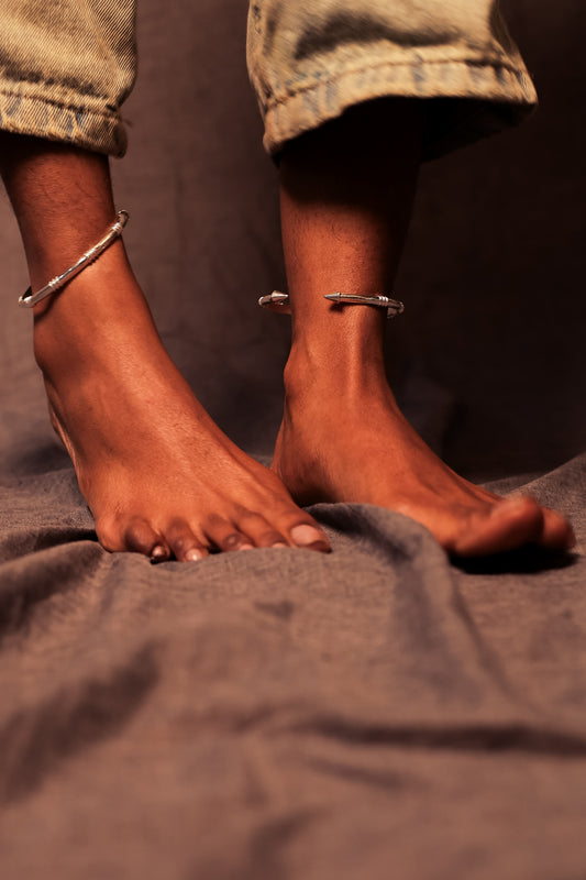 Teer chakra anklet - Silver (Single)