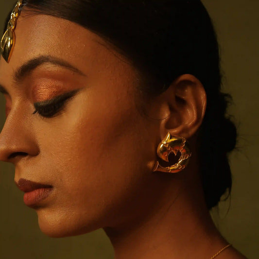 gold plated earrings for men online